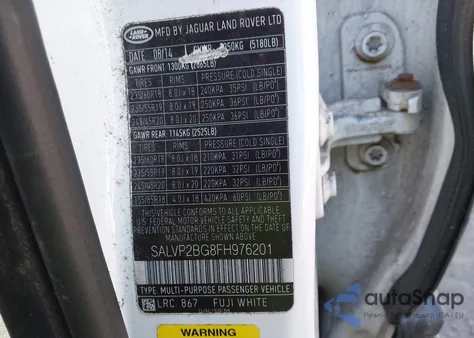 2015 Land Rover Range Rover Evoque Pure from USA, damaged, VIN SALVP2BG8FH976201